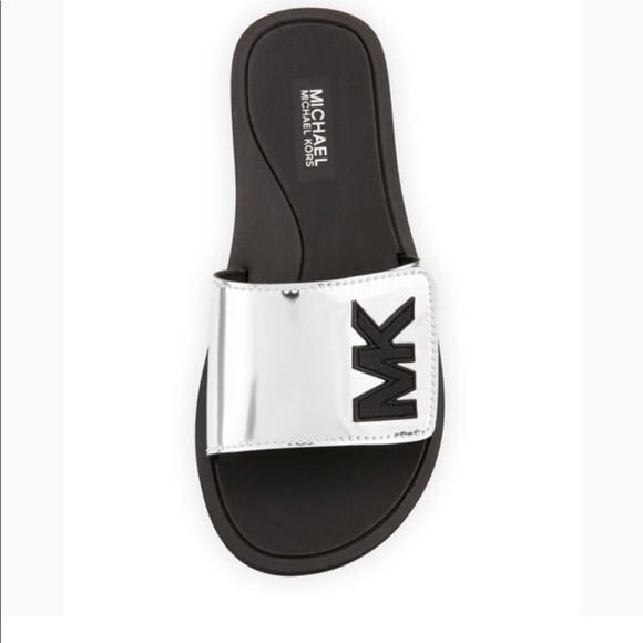 michael kors slides silver
